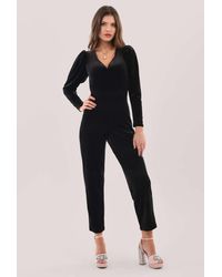 Womens Clothing Jumpsuits and rompers Full-length jumpsuits and rompers Closet Synthetic Closet Blu Kimono Jumpsuit in Black 
