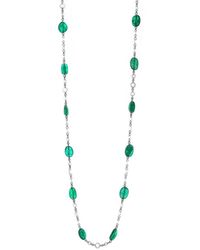 Fred Leighton Emerald Bead Invisible Link Necklace - Metallic