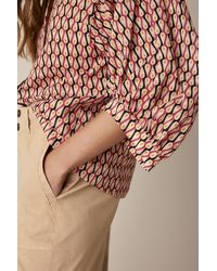 summum woman Stropdasblouse abstract patroon casual uitstraling Mode Blouses Stropdasblouses 
