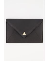 vivienne westwood black envelope clutch