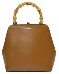 jil sander leather tote bolsa