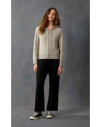 Great Plains Remini Knit Long Sleeve Hooded Zip Sweater - Metallic