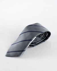Brunello Cucinelli Striped Silk Tie - Grey