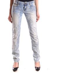Frankie Morello Women's Mcbi125054o Light Blue Cotton Jeans