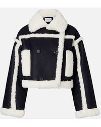 STAND Studio Black And Off White Shearling Jacket