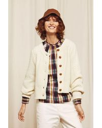 Le Mont St Michel Msm Cable Lambswool Cardigan — Off - White
