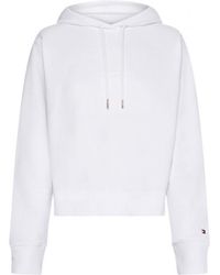 Tommy Hilfiger Felpa Donna Ww0ww32652 Ybr in White | Lyst