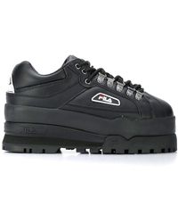 fila platform sneakers black