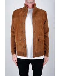 Daniele Fiesoli Suede Knitted Jacket Camel Colour: Camel, - Brown