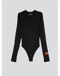 Womens Clothing Lingerie Bodysuits Save 7% Heron Preston Logo-embroidered Sleeveless Body in Black 