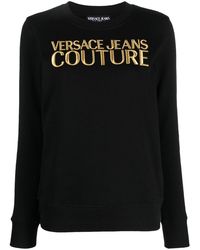 Sparen Sie 7% Versace Jeans Couture Baumwolle BAUMWOLLE SWEATSHIRT in Schwarz Damen Bekleidung Sport- Training- und Fitnesskleidung Sweatshirts 