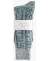 Thunders Love Socks - Wool Dupled Ribbed Sock - Green