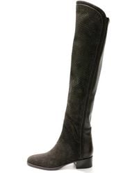 Le Pepe A196467 Knee High Textured Leather Brown Or Grey Boot - Black