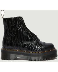 sinclair patent croc embossed platform boots