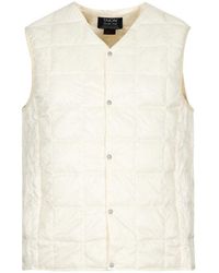 Taion - V Neck Button Gilet - Off - Lyst