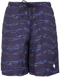 Save 65% Marcelo Burlon cross Embroidered Swimsuit in Blue for Men Mens Clothing Shorts Casual shorts 