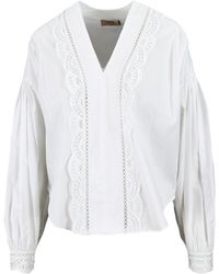 Womens Clothing Tops Blouses Twin Set Twin-seet Blouse in White 