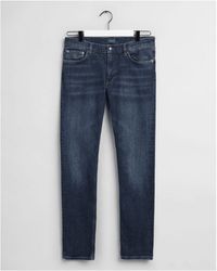 Mens Clothing Jeans Straight-leg jeans for Men GANT Denim D2 Maxen Active-recover Jeans in Dark Blue Vintage Blue 