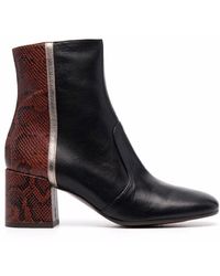 Chie Mihara Leather Ankle Boots - Black