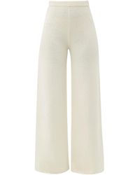 Womens Clothing Trousers Max Mara Studio Lace-detailed Flared Pants Slacks and Chinos Straight-leg trousers 