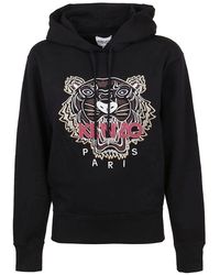 KENZO Sweatshirt With Embroidered Tiger - Black