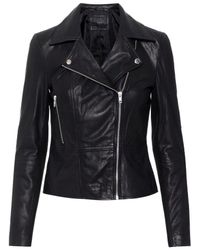 Y.A.S Yas Sophie Leather Jacket - Black