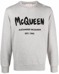 Alexander McQueen Slim Fit Crewneck Sweater - Gray