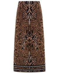 Hayley Menzies Aztec Tiger Jacquard Midi Skirt - Brown