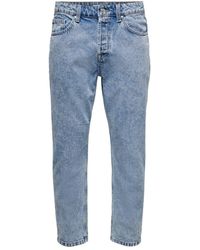 MODA UOMO Jeans NO STYLE ONLY & SONS Jeggings & Skinny & Slim sconto 57% Blu navy W32/L32 