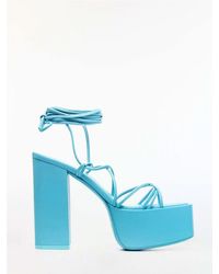 turquoise block heels