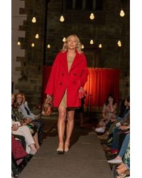 iBlues Moto Double Breasted Coat In Red