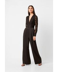 French Connection Annaleigh Satin Belted Jumpsuit - Black