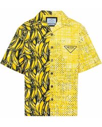 Prada Double Match Boxy-fit Shirt - Yellow
