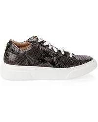 Marc Cain Leather Sneaker With A Python Print - Black