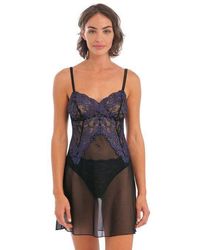 Wacoal Instant Icon Chemise In Eclipse - Black