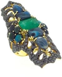 Wendy Yue Emerald And Opal Statement Ring - Metallic