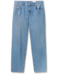 Axel Arigato - Relaxed-Fit Cotton-Denim Leather Patch Jeans - Lyst