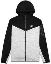 Nike Tech Fleece Full Zip Hoodie Black Gray White