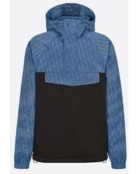 Dior Christian Oblique Hooded Anorak Jacket Navy Blue