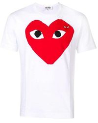 Comme des Garçons Comme Des Garcons Play Big Red Heart T-shirt White - Black