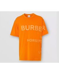 Burberry Oversized Horseferry Print T-shirt in Orange for Men | Lyst