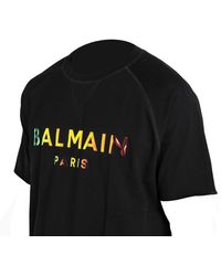 Balmain Holographic Logo Black T-shirt