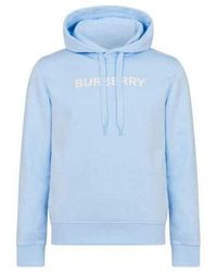 Burberry - Ansdell Logo Cotton Jersey Hoodie Light Blue - Lyst