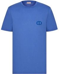 Dior Christian 'cd Icon' T-shirt Relaxed Fit Blue