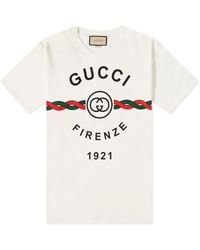 Gucci 'firenze 1921' Print T-shirt White - Black