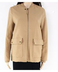 H&M Jacket Size 8 Long-sleeve Full-zippered Pocketed - Natural