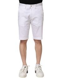 Dolce & Gabbana - White Cotton Stretch Men Denim Bermuda Shorts - Lyst