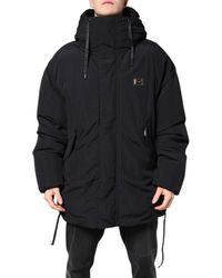 Dolce & Gabbana - Nylon Full Zip Hooded Parka Jacket - Lyst