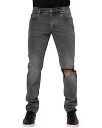 Dolce & Gabbana - Ripped Straightleg Jeans - Lyst