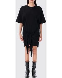 DIESEL - Casual Mini Dress With Tie Detail And Short Sleeves - Lyst